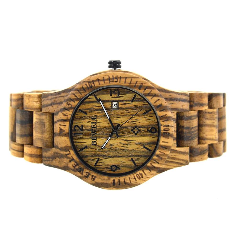 Wooden Watch Men Gifts Handmade Date Display Quartz - Lux Waches Max