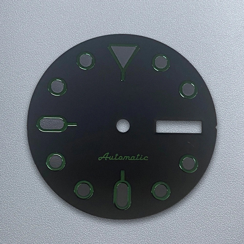 28.5mm S5 Logo SKX007 Dial Fit NH36/4R36 Japanese Movement Green Luminous Black Matte Quality Watch Modification Accessories