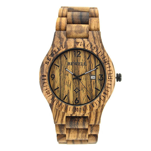 Wooden Watch Men Gifts Handmade Date Display Quartz - Lux Waches Max