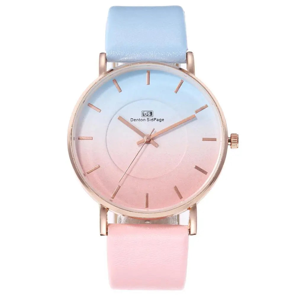 New Women's Fashion Dual Color Gradient Belt Watch Simple and Elegant Fashion Women's Watch