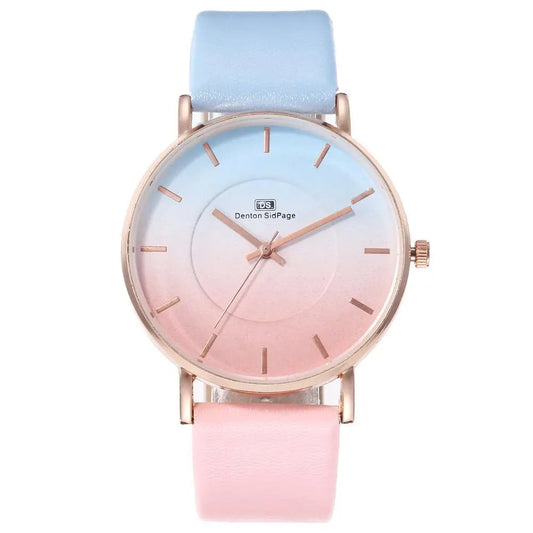 New Women's Fashion Dual Color Gradient Belt Watch Simple and Elegant Fashion Women's Watch