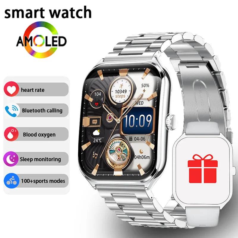 New Ultra Thin Smart Watch men 1.96" AMOLED 360*360 HD Pixel Display Always Show Time Call Reminder Smartwatch Ladies For huawei Lux Waches Max