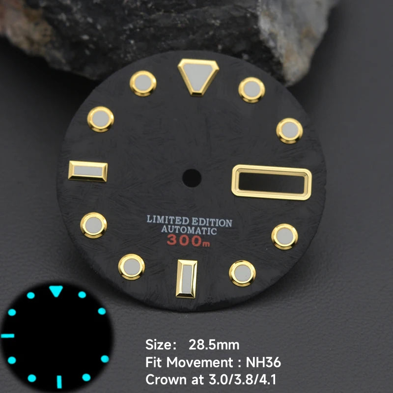 28.5mm Men's Watch Dial Fit SKX007 SKX009 6105 SRPD Tuna Monster Turtle Watch Case Watch For Japan NH35 NH36  7S26