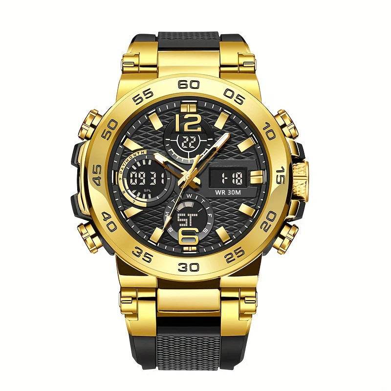 New Watches For Men Waterproof Clock Alarm Reloj Hombre LCD Dual Display Wristwatch Quartz Sports Mens Watch - Lux Waches Max