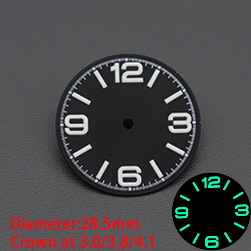 28.5mm Men's Watch Dial Fit SKX007 SKX009 6105 SRPD Tuna Monster Turtle Watch Case Watch For Japan NH35 NH36  7S26