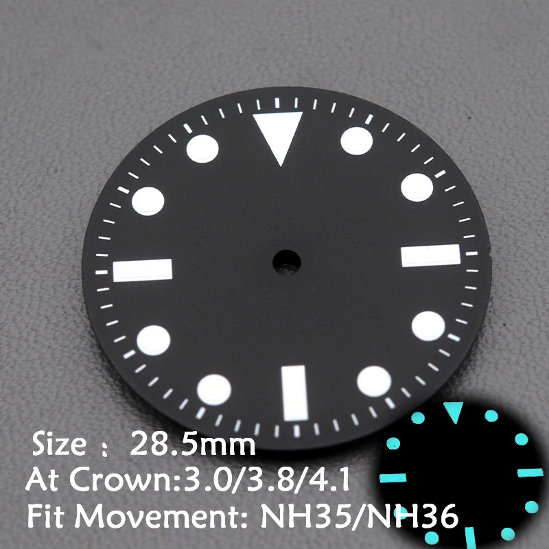 28.5mm Men's Watch Dial Fit SKX007 SKX009 6105 SRPD Tuna Monster Turtle Watch Case Watch For Japan NH35 NH36  7S26