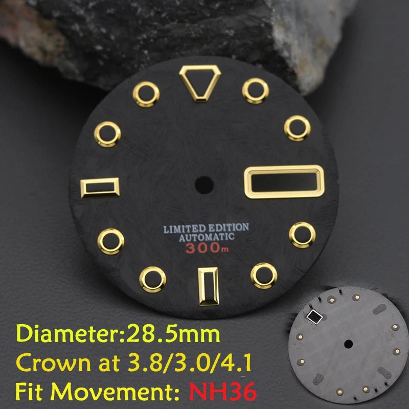 28.5mm Men's Watch Dial Fit SKX007 SKX009 6105 SRPD Tuna Monster Turtle Watch Case Watch For Japan NH35 NH36  7S26