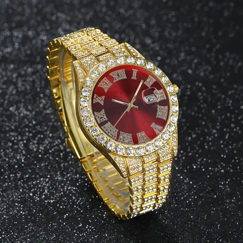 Fashion Unisex Watch, Quartz Movement, Round Alloy Case, Analog Display, Alloy Strap, Perfect for Daily Wear, Parties, Gifts