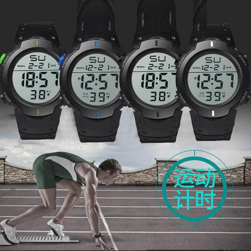 Men Sport LED Watches Top Brand Men Digital Clock Multi-Functional Rubber Man - Lux Waches Max