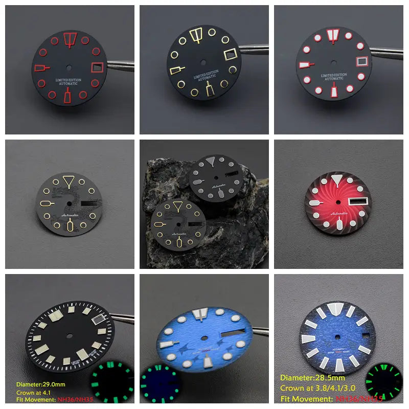 28.5mm Men's Watch Dial Fit SKX007 SKX009 6105 SRPD Tuna Monster Turtle Watch Case Watch For Japan NH35 NH36  7S26