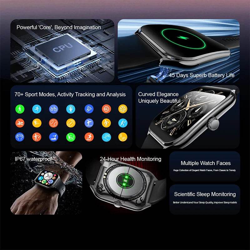 New Ultra Thin Smart Watch men 1.96" AMOLED 360*360 HD Pixel Display Always Show Time Call Reminder Smartwatch Ladies For huawei Lux Waches Max