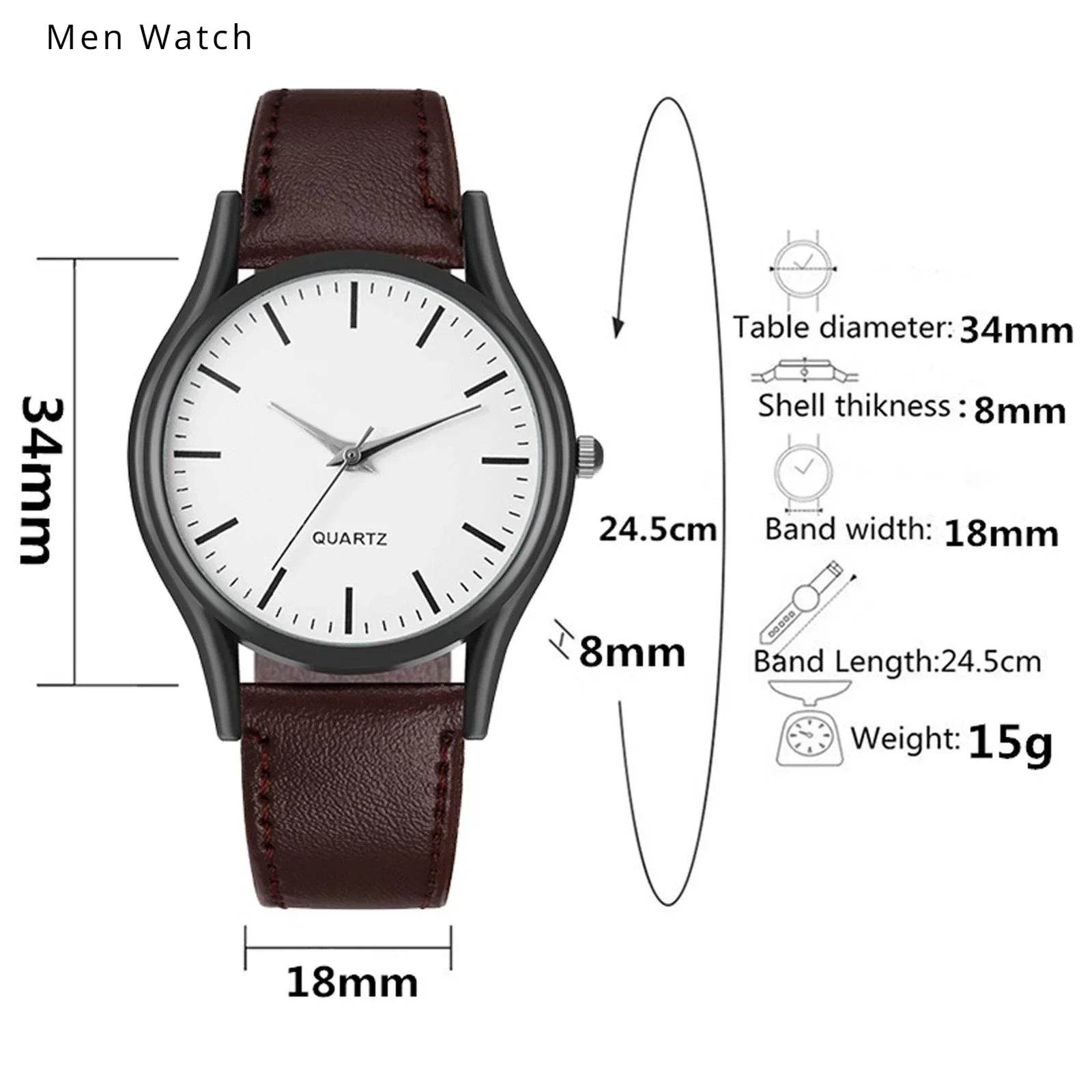 Watches for Men Reloj Hombre Fashion Retro Business Hand Watch Leather Watches Quartz - Lux Waches Max