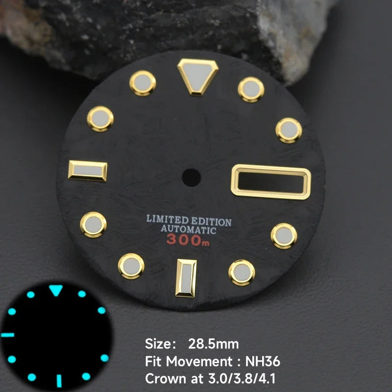 28.5mm Men's Watch Dial Fit SKX007 SKX009 6105 SRPD Tuna Monster Turtle Watch Case Watch For Japan NH35 NH36  7S26