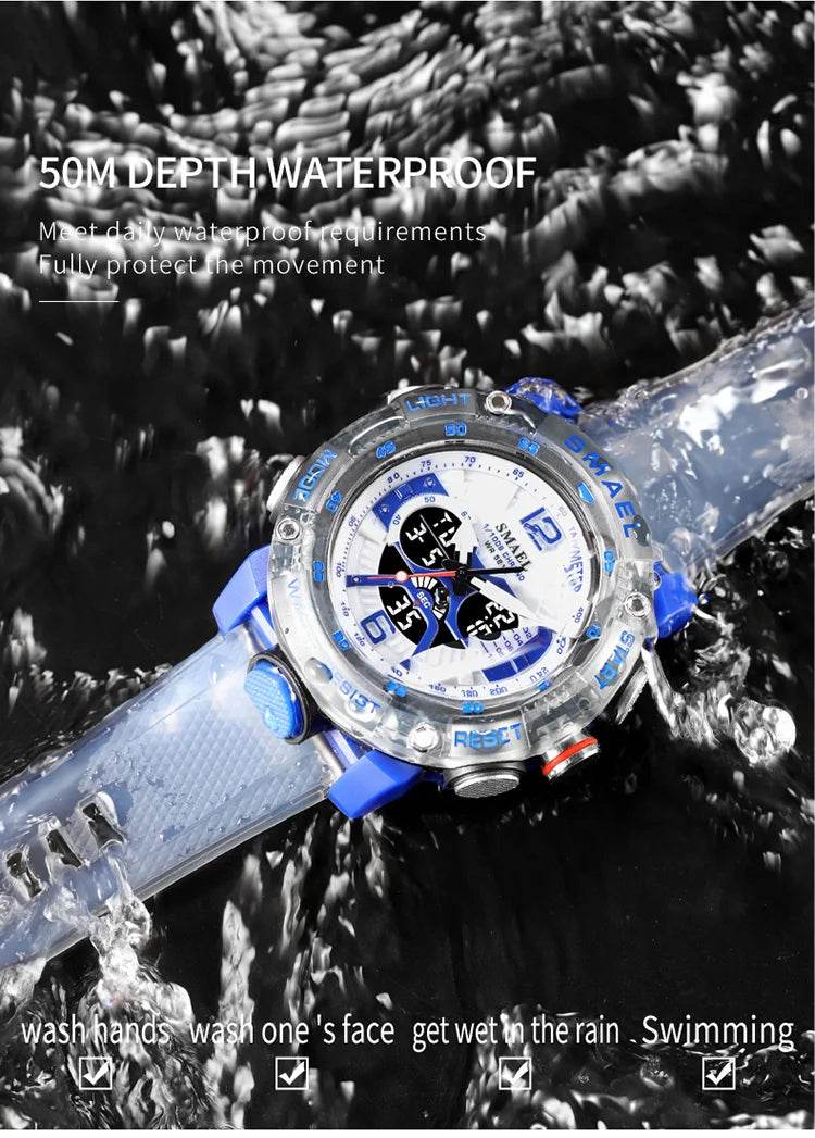 Sport Watches Men SMAEL Waterproof Analog Digital Quartz - Lux Waches Max