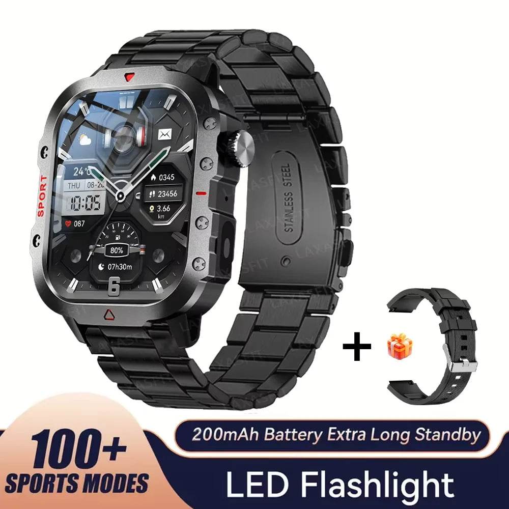 LAXASFIT 2025 Rugged Military Smart Watch - Lux Waches Max