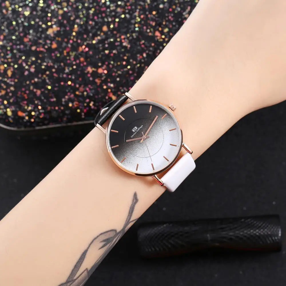 New Women's Fashion Dual Color Gradient Belt Watch Simple and Elegant Fashion Women's Watch