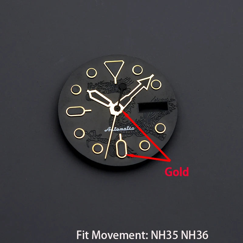 28.5mm Men's Watch Dial Fit SKX007 SKX009 6105 SRPD Tuna Monster Turtle Watch Case Watch For Japan NH35 NH36  7S26