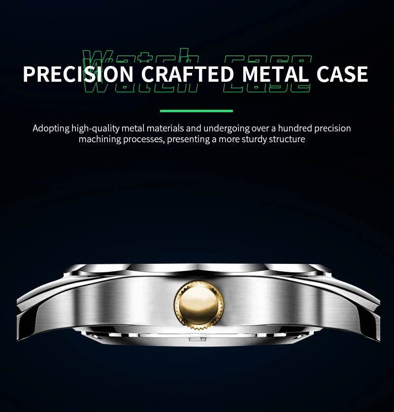 Men Watch Water Diamond Luxury Night Glow Double Calendar Quartz - Lux Waches Max