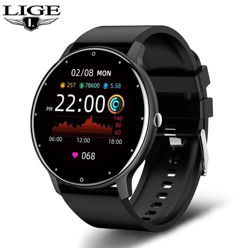 LIGE 2025 New Smart Watch Men Full Touch Screen Sport Fitness Watch IP67 Waterproof Bluetooth For Android ios smartwatch Men+box - Lux Waches Max