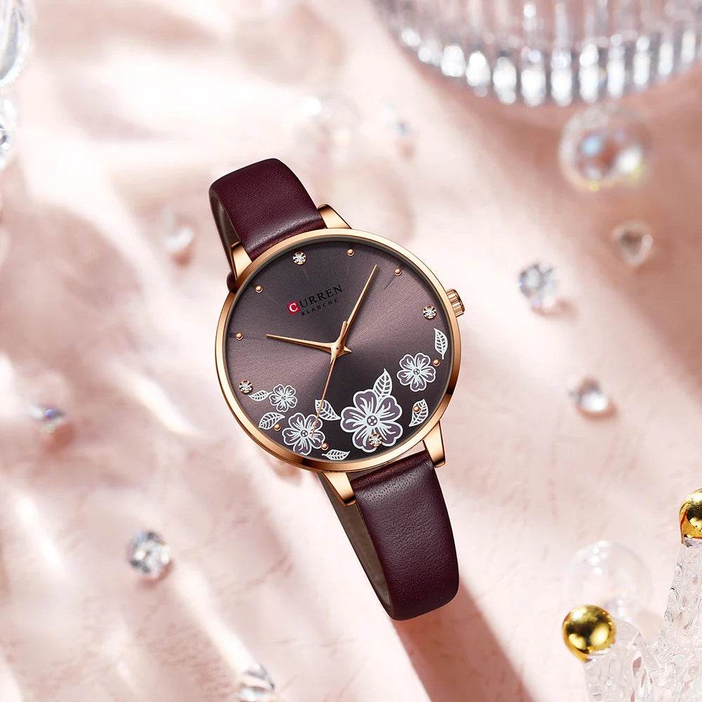CURREN Watches Women Brand Leather Quartz Wristwatches Luxury Design - Lux Waches Max