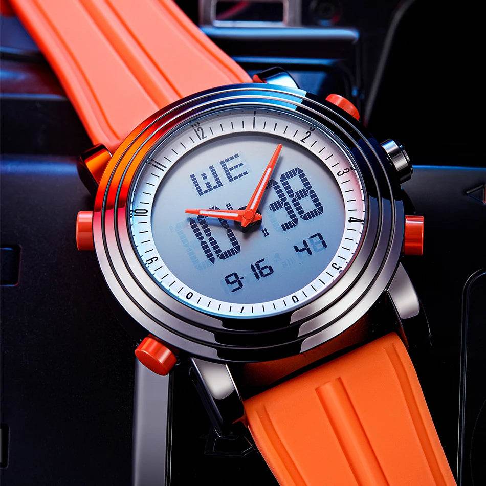 SINOBI Sports Watches Men Dual Display Analog Digital LED Electronic Quartz - Lux Waches Max