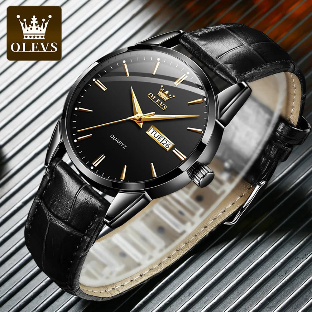 OLEVS 6898 Men Watches  Steel Quartz  Gold Watch Lux Waches Max