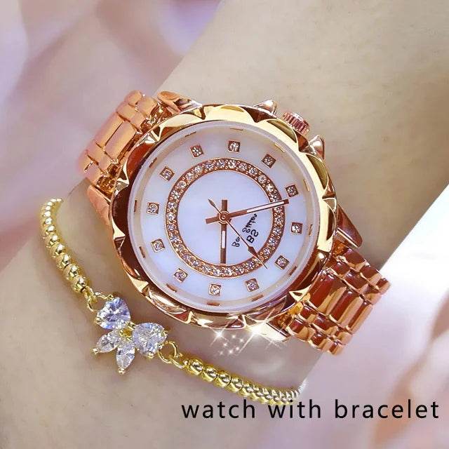 Diamond Women Watch Luxury Brand 2025 Rhinestone - Lux Waches Max