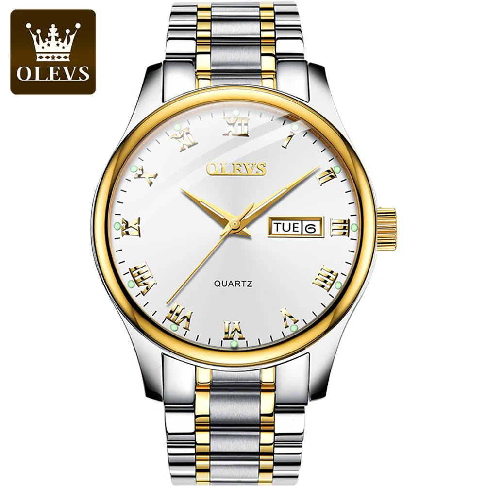 OLEVS 5568 Oem Fashion Design Luxury Watches Classic Business Luminous Stainless Steel Man Custom Watch for Men Quartz Watches Lux Waches Max
