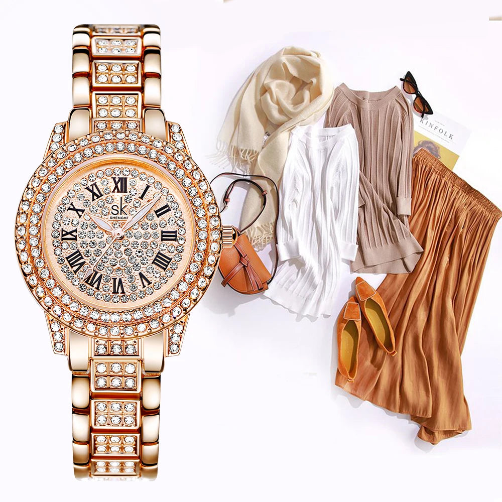 Luxury Watches Diamond Women Quartz Watch for 2024 Lux Waches Max