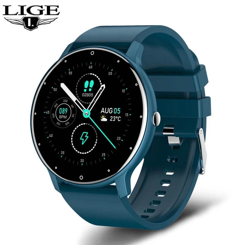 LIGE 2025 New Smart Watch Men Full Touch Screen Sport Fitness Watch IP67 Waterproof Bluetooth For Android ios smartwatch Men+box - Lux Waches Max