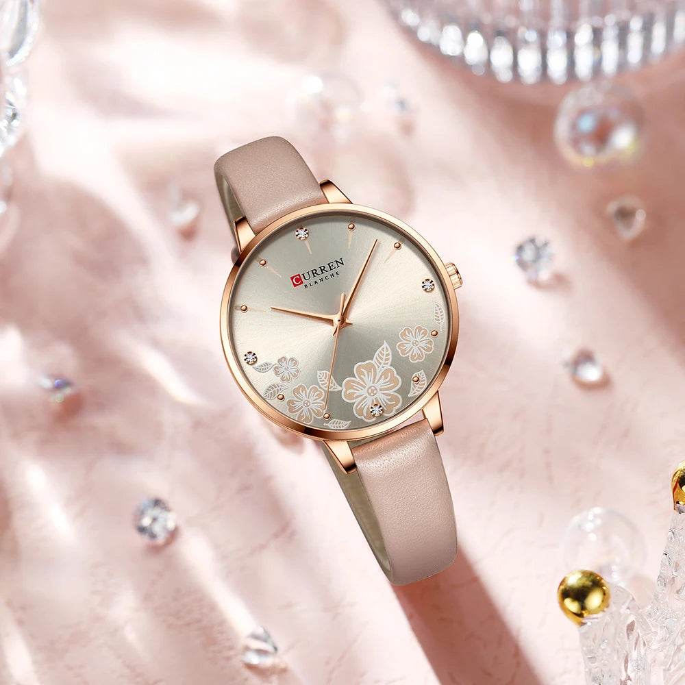 CURREN Watches Women Brand Leather Quartz Wristwatches Luxury Design - Lux Waches Max