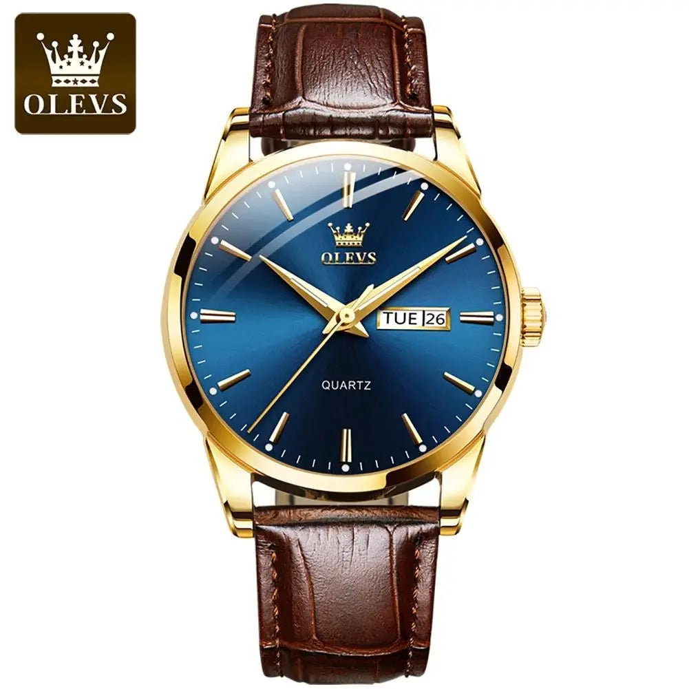 OLEVS 6898 Men Watches  Steel Quartz  Gold Watch Lux Waches Max
