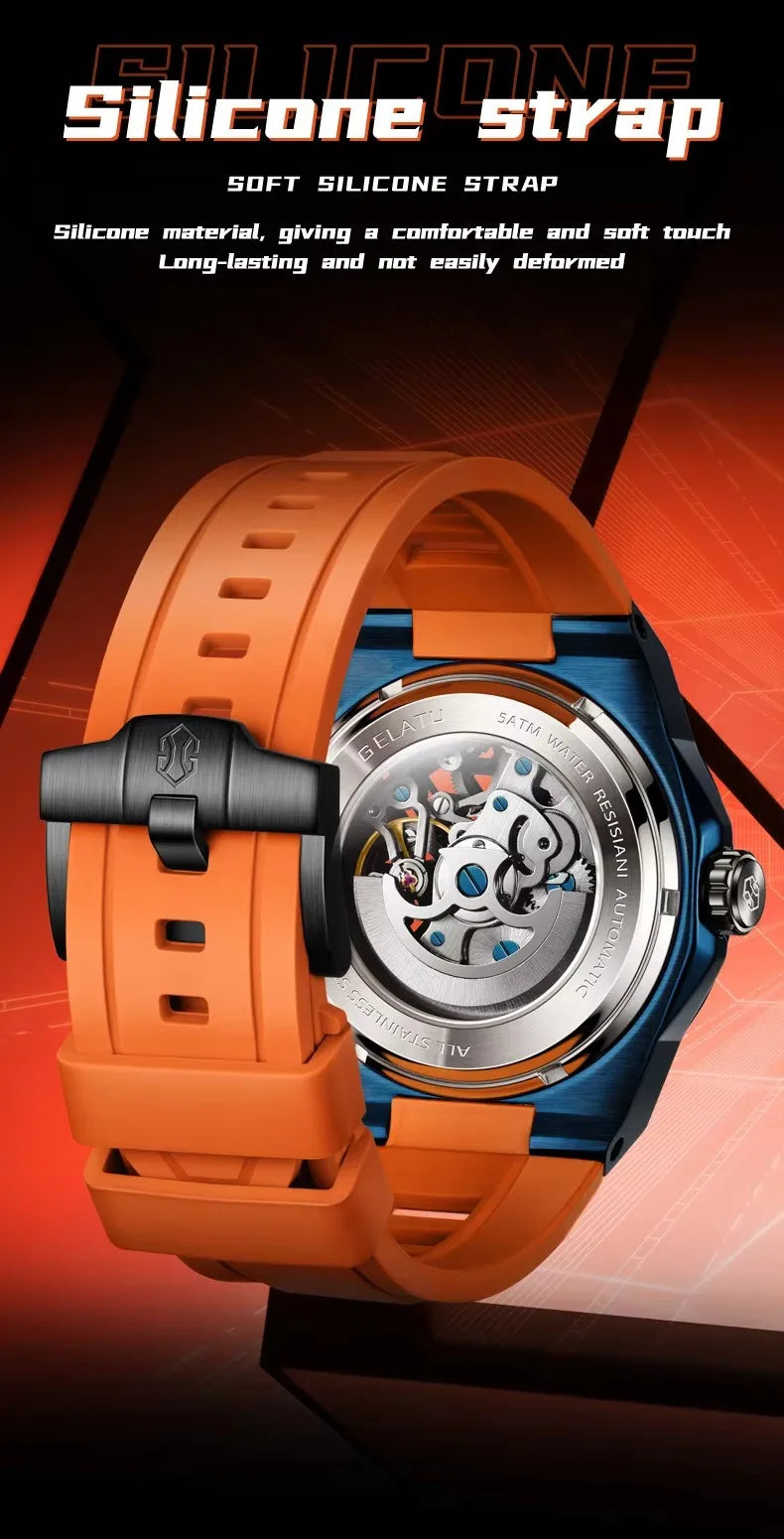 GELATU 6006 Sport Mechanical Watch for Men Lux Waches Max