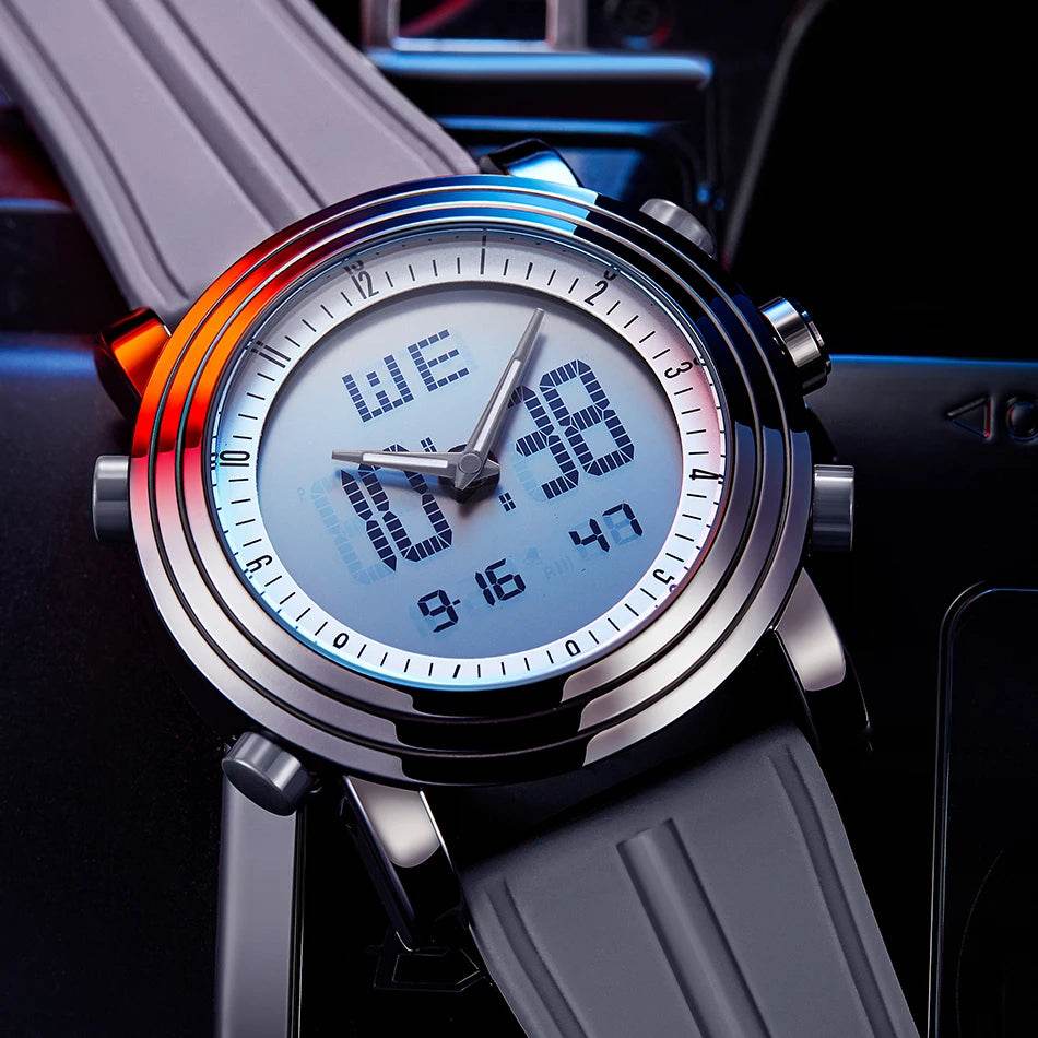 SINOBI Sports Watches Men Dual Display Analog Digital LED Electronic Quartz - Lux Waches Max