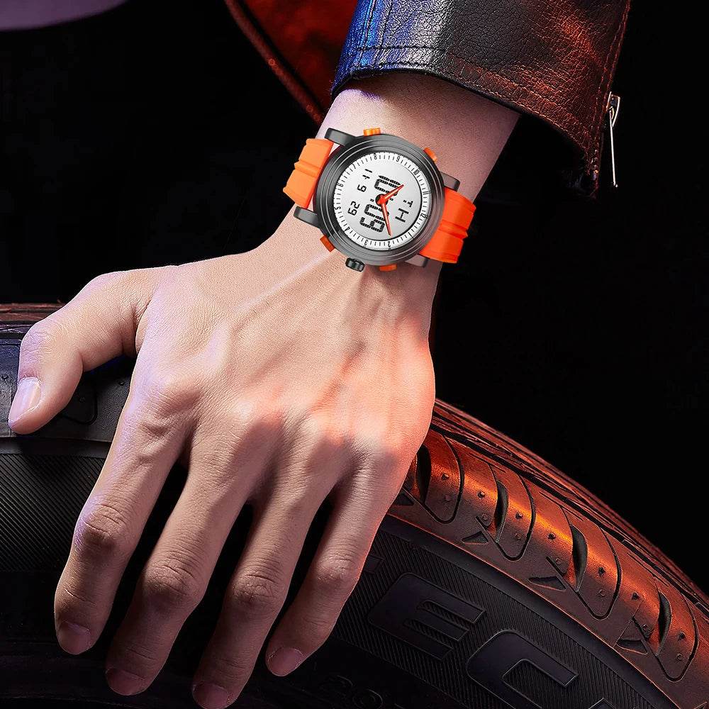 SINOBI Sports Watches Men Dual Display Analog Digital LED Electronic Quartz - Lux Waches Max