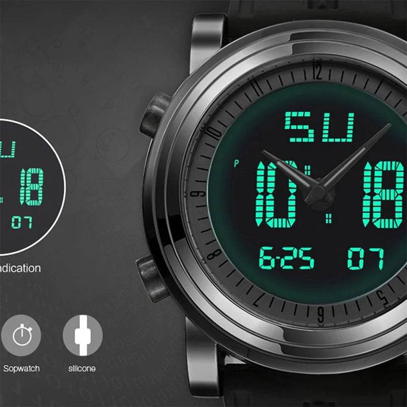 SINOBI Sports Watches Men Dual Display Analog Digital LED Electronic Quartz - Lux Waches Max
