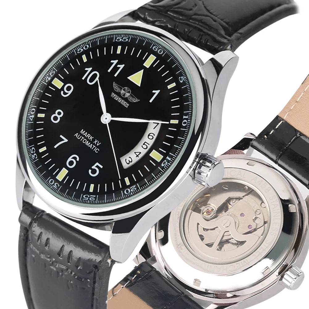 Men's Mechanical Watches Luxury Stainless Steel Case Business Watch Retro Steampunk Style Wristwatch - Lux Waches Max