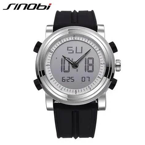 SINOBI Sports Watches Men Dual Display Analog Digital LED Electronic Quartz - Lux Waches Max