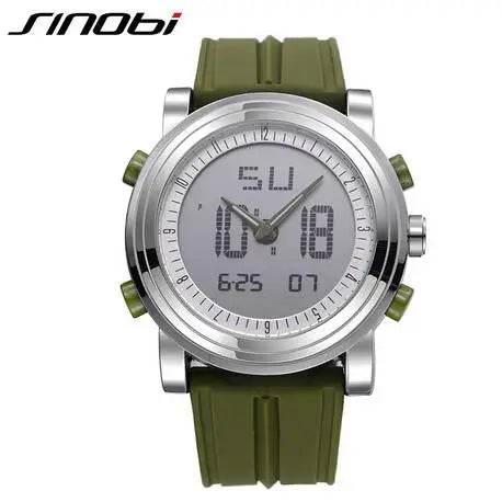 SINOBI Sports Watches Men Dual Display Analog Digital LED Electronic Quartz - Lux Waches Max