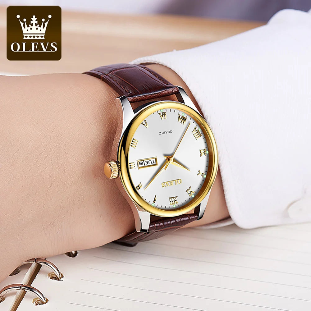 OLEVS 5568 Oem Fashion Design Luxury Watches Classic Business Luminous Stainless Steel Man Custom Watch for Men Quartz Watches Lux Waches Max