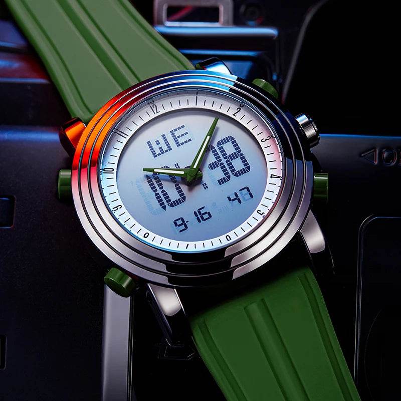 SINOBI Sports Watches Men Dual Display Analog Digital LED Electronic Quartz - Lux Waches Max