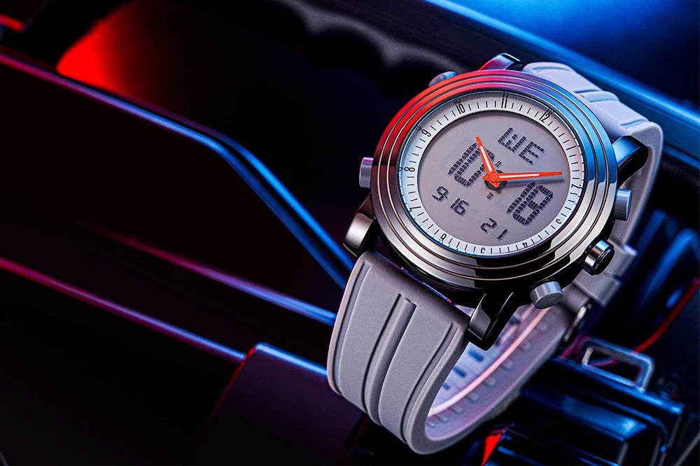 SINOBI Sports Watches Men Dual Display Analog Digital LED Electronic Quartz - Lux Waches Max