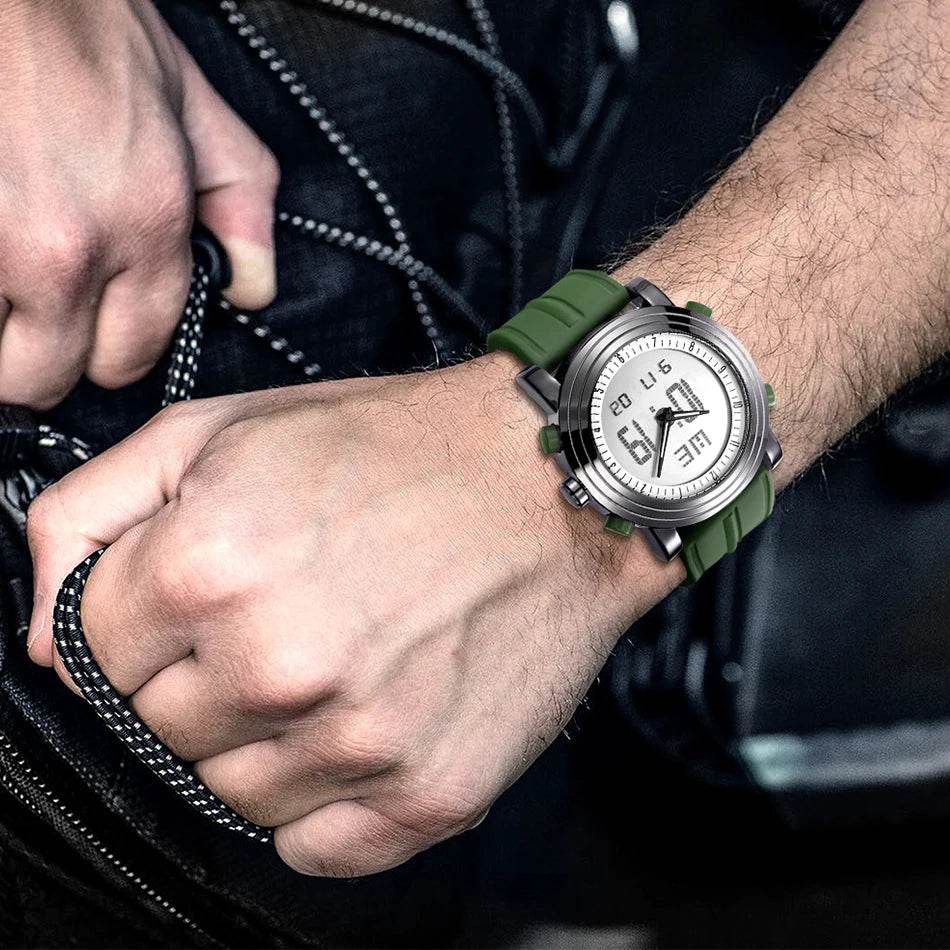 SINOBI Sports Watches Men Dual Display Analog Digital LED Electronic Quartz - Lux Waches Max