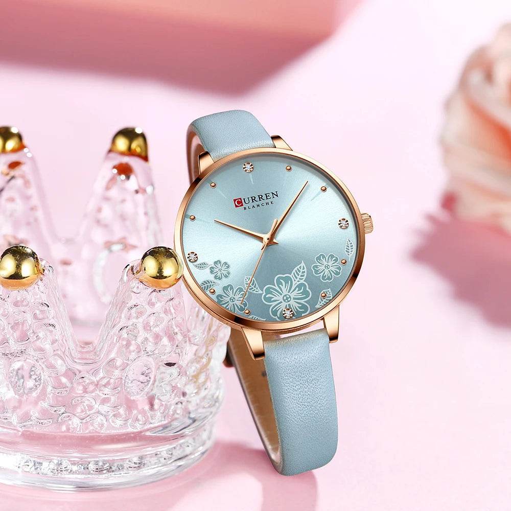 CURREN Watches Women Brand Leather Quartz Wristwatches Luxury Design - Lux Waches Max