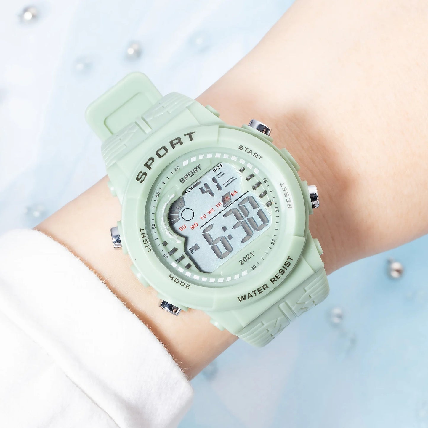 Watches Waterproof Matcha Green Student Led Watches Lux Waches Max