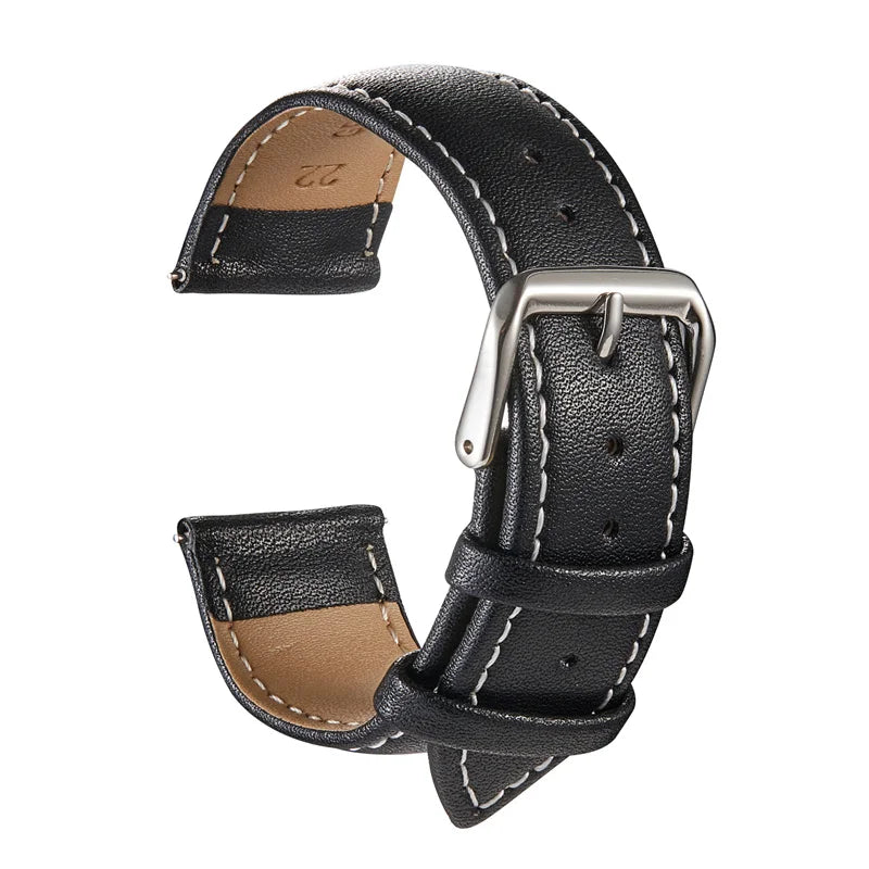 Genuine Leather Watchbands Calfskin Replace Wristwatch Straps 18mm 20mm 22mm 24mm Watch Accessories Men Women Soft Watchband