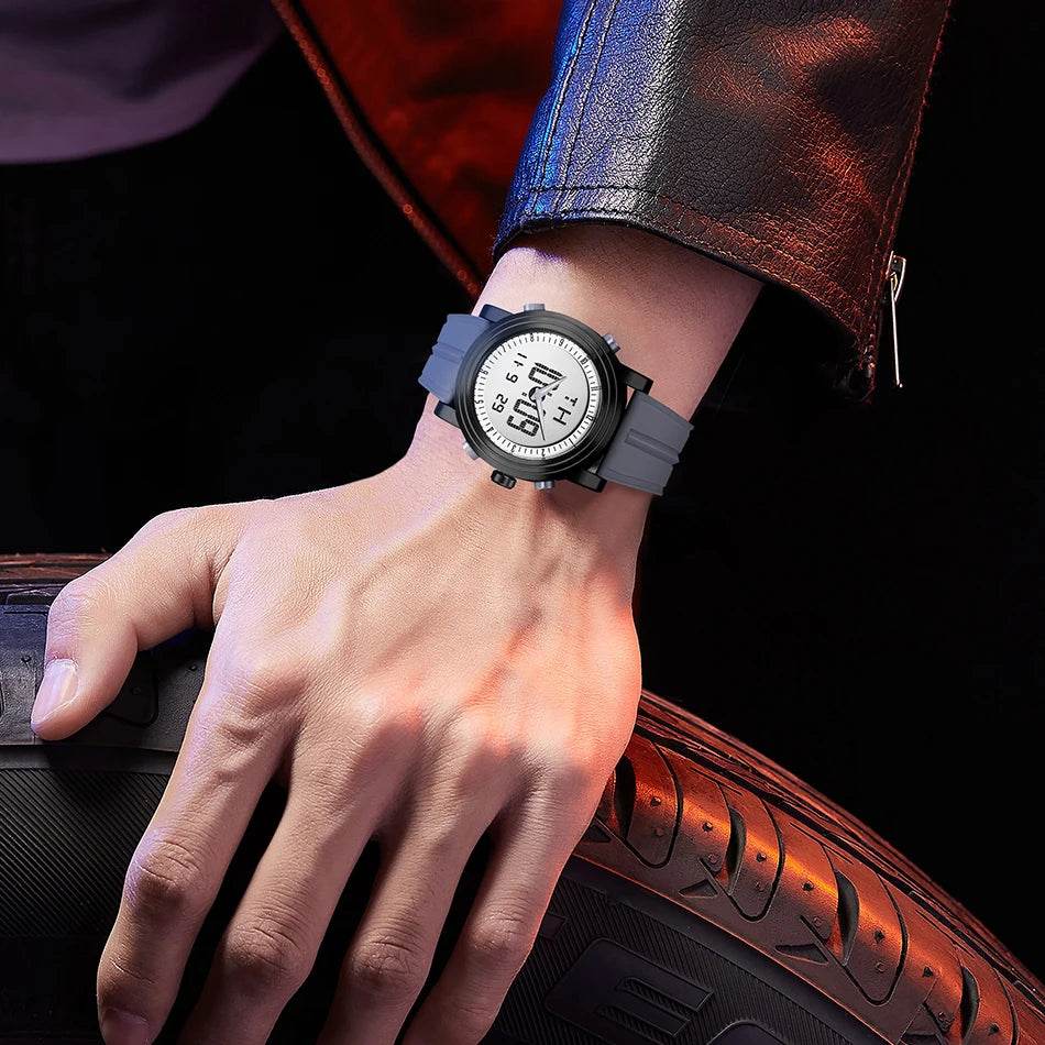 SINOBI Sports Watches Men Dual Display Analog Digital LED Electronic Quartz - Lux Waches Max