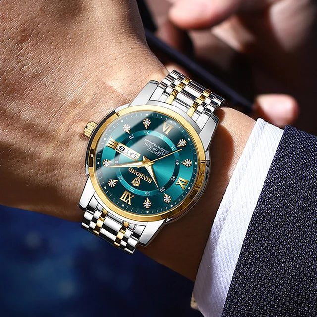 BINBOND B7169 7169 Diamond Dial Fashion Quartz Mens Lux Waches Max