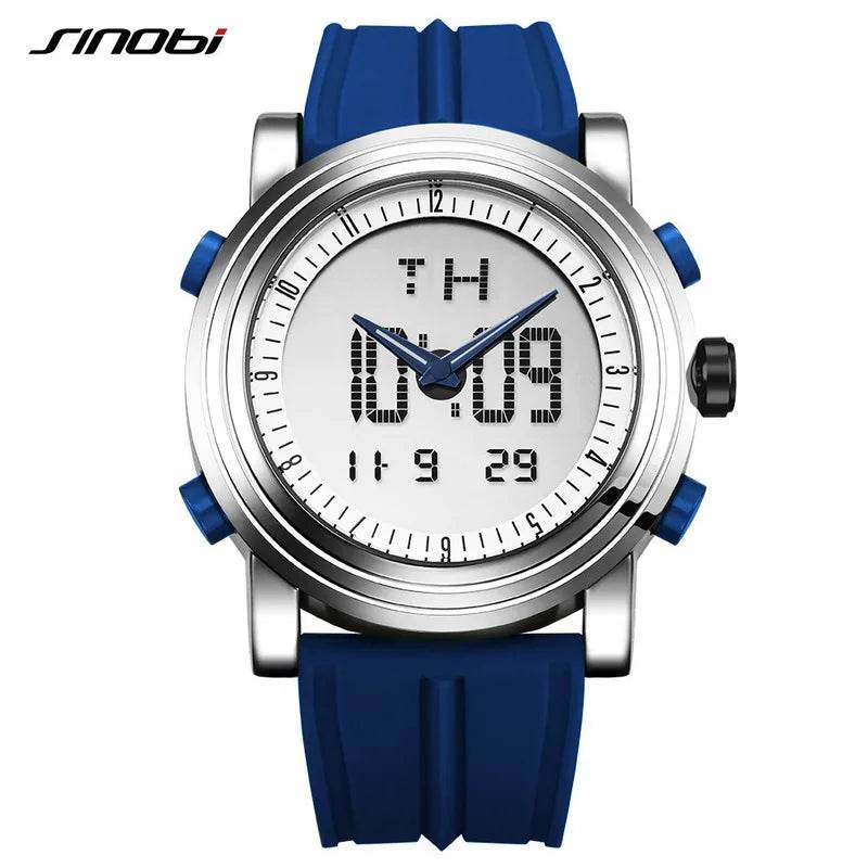SINOBI Sports Watches Men Dual Display Analog Digital LED Electronic Quartz - Lux Waches Max
