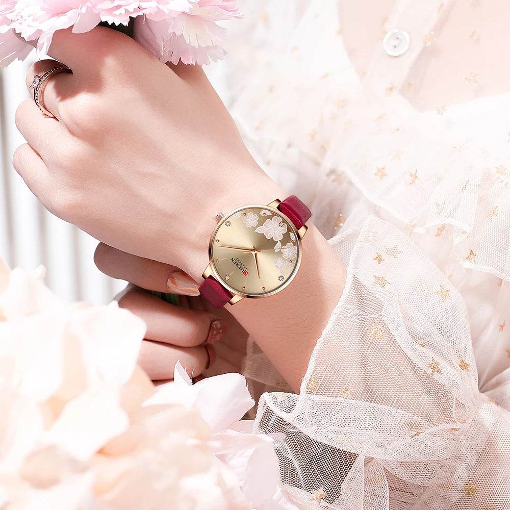 CURREN Watches Women Brand Leather Quartz Wristwatches Luxury Design - Lux Waches Max